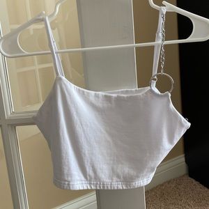 Revolve Superdown white chain tank top